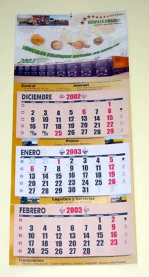 Diseño de calendario para la empresa Hispalcargo, Sevilla