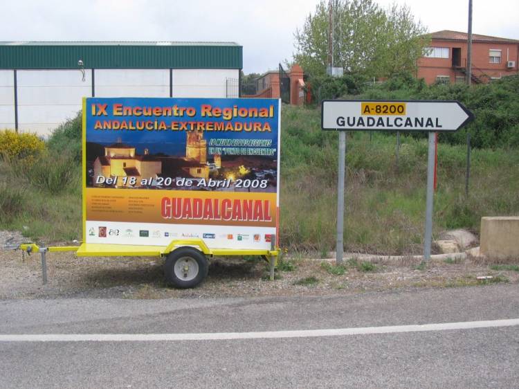 Remolque publicitario valla móvil indicador Fiestas de Guadalcanal Sevilla