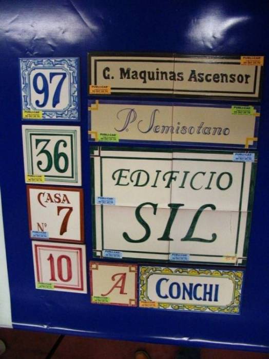 Rótulo cartel Cerámica personalizada