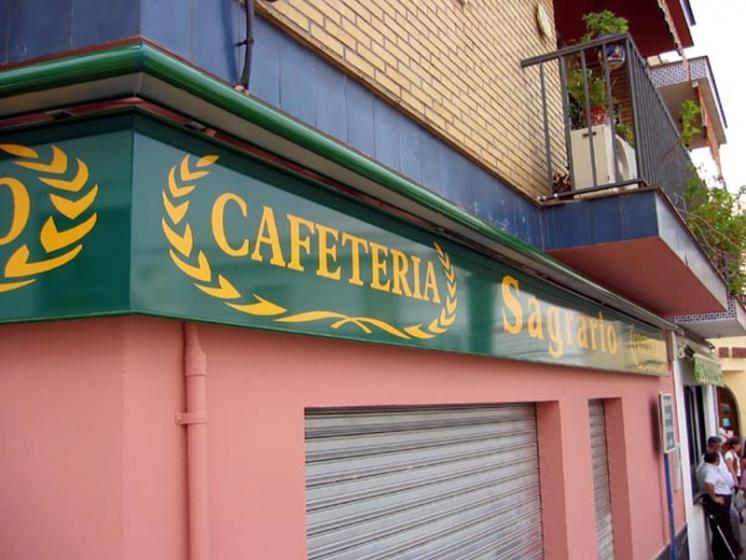 Rótulo cartel luminoso Luminaria de Cafetería Sagrario Dos Hermanas Sevilla