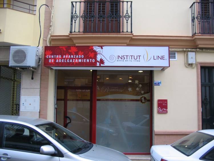 Rótulo luminoso. Instituline vinilo de corte Dos Hermanas Sevilla