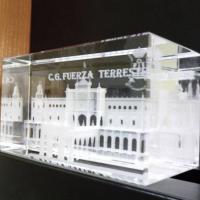 Cuartel General de la Fuerza Terrestre Cubo trofeo cristal al láser