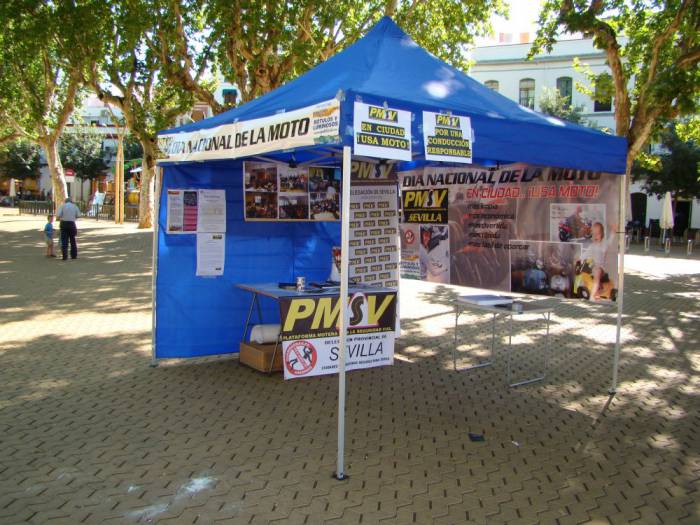 Carpa día Nacional de la moto, Alameda de Hércules Sevilla, PMSV