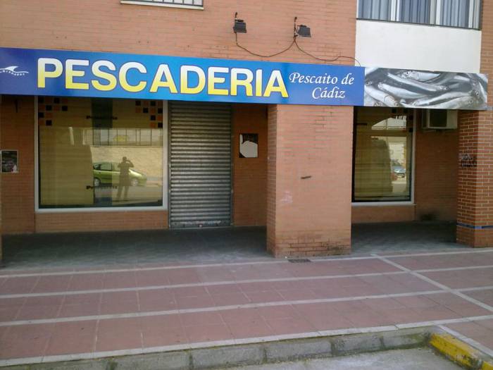 Rótulo cartel Pescadería Avda. de España Dos Hermanas Sevilla