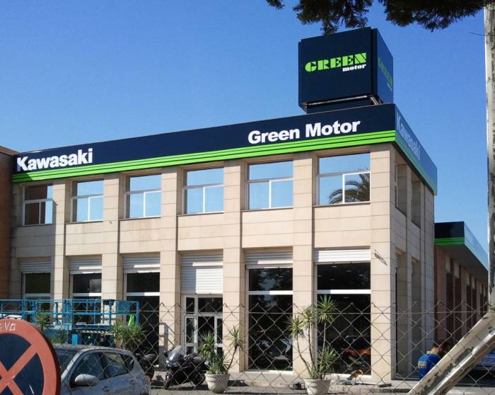 Rótulo Cubo luminoso Kawasaki Green Sevilla