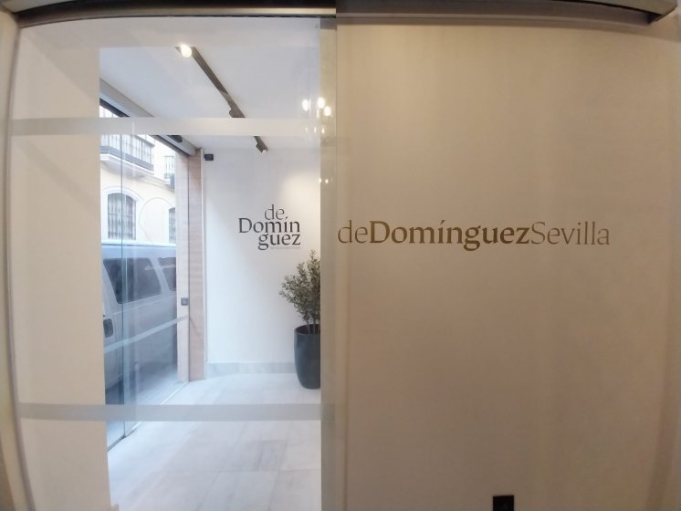 Rotulaci&oacute;n para decoraci&oacute;n de interiores para el Hotel Dom&iacute;nguez en Sevilla.