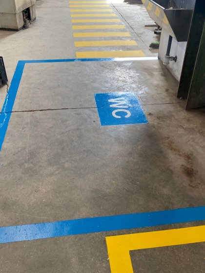 Se&ntilde;alizaci&oacute;n de suelo para fabrica de Domar en Sevilla.