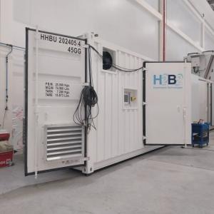 Rotulación de contenedor marítimo para H2B2 en Dos Hermanas Sevilla.