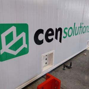 Rotulaci&oacute;n de contenedores container en vinilo de corte especial para CenSolutions en Dos Hermanas Sevilla.