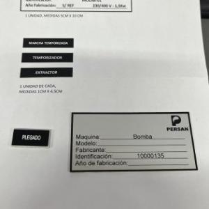 R&oacute;tulo en chapa de aluminio identificativa grabada en impresi&oacute;n. Trabajos para H2B2 en Dos Hermanas Sevilla.
