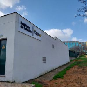 R&oacute;tulos en letras corp&oacute;reas iluminadas con led, Instituto Cajasol. Trabajo para el Grupo Recio en Sevilla.