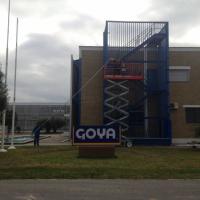 Fábrica de aceites Goya en España, Ctra Sevilla Málaga. Cartel lona publicitaria de Gran formato ecoflex de 9x5 mts