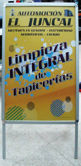 Cartel Caballete aluminio, Automoción El Juncal Sevilla