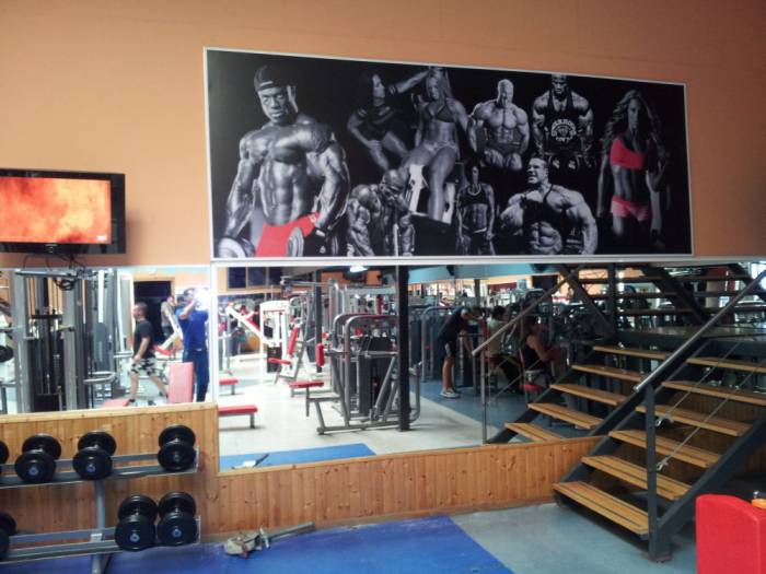 Cartel lona publicitaria de Gran formato. Gim Bodymaster Dos Hermanas Sevilla