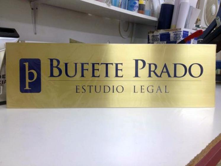 Rótulo cartel Bufete Prado ( placa en latón )