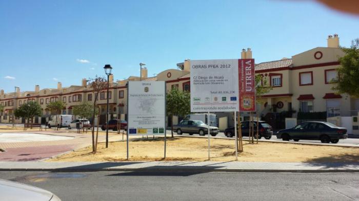 Valla publicitaria o cartelera, así como cartel de obra  panelable y rotulada con vinilo. Consurso para el Programa de Fomento Agrario del Ayuntamiento de Utrera Sevilla