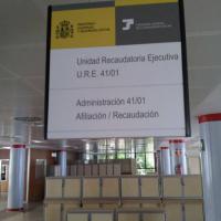 Rótulo Cartel Oficinas de la Seguridad Social de la C/ Niebla en Sevilla. Trabajos realizados para Silva y Vilches.