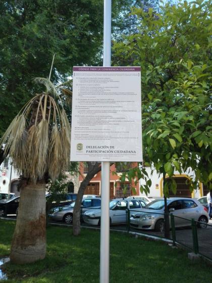 Rótulo cartel Cartelería Participación Ciudadana. Ayuntamiento de Utrera Sevilla