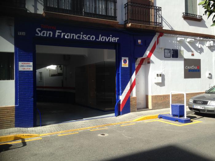 Rótulo cartel letras corpóreas. Talleres San Francisco Javier Sevilla