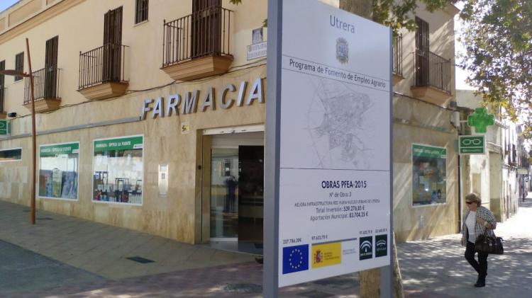 Valla publicitaria o cartelera, así como cartel de obra  panelable y rotulada con vinilo. Consurso para el Programa de Fomento Agrario del Ayuntamiento de Utrera Sevilla