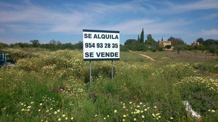 Valla publicitaria o cartelera, así como cartel de obra  panelable y rotulada con vinilo. Particular Sevilla