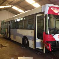 Rotulación Integral de 3 autobuses de I+D Energía en Sevilla. Trabajos realizados para la empresa Gráficas Ramos.