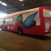 Rotulación Integral de 3 autobuses de I+D Energía en Sevilla. Trabajos realizados para la empresa Gráficas Ramos.