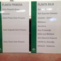 Rótulo cartel con rotulación Sevilla. Directorios Junta de Andalucía