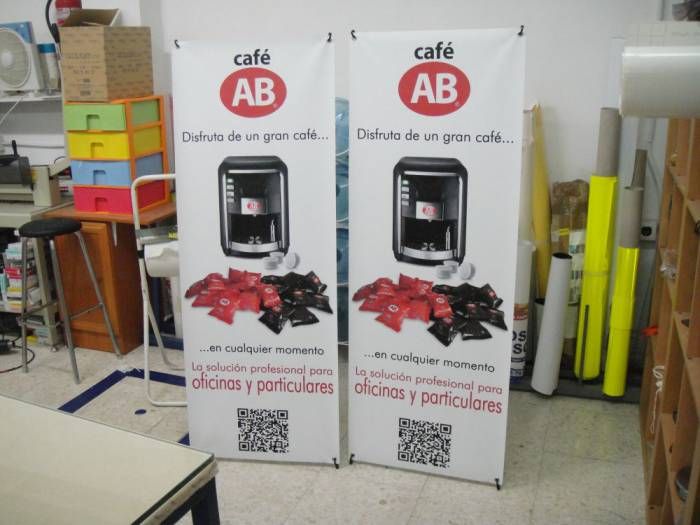 Café AB. Sevillana de café. Enaras promocionales en lonas impresas