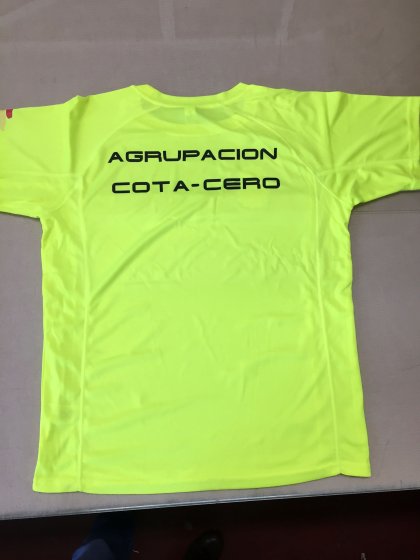 Camiseta técnica serigrafiado y transfer. Agrupación Motorista Cota Cero Sevilla.