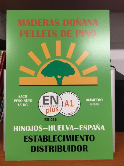 Rótulo cartel Maderas Doñana. Hinojos, Huelva. cartelería en Cartón pluma impresa directa.