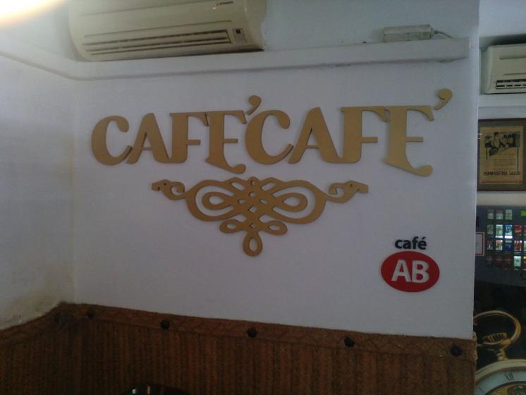 Rótulo Letras en PVC de Café AB