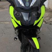 Rotulación de BMW K1600 GTL en vinilo de corte fluor. Trabajo para la Agrupación motorista Cota Cero Sevilla