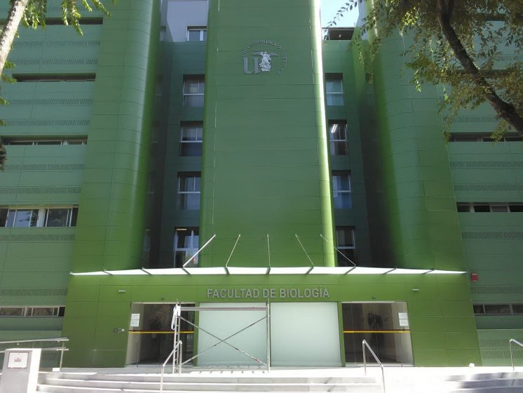 Letras recortadas en PVC lacado, para la Facultad de Biología de la Universidad de Sevilla.