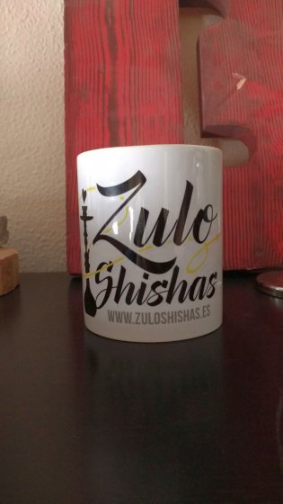 Taza grabada en sublimación. Zulo Shishas Dos Hermanas Sevilla.