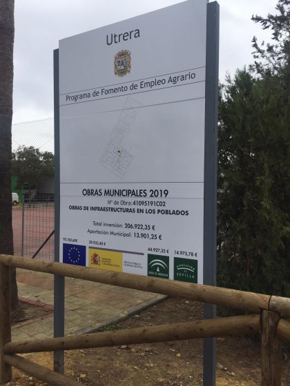 Rótulo Cartel de Señalización Callejero de Utera Sevilla.