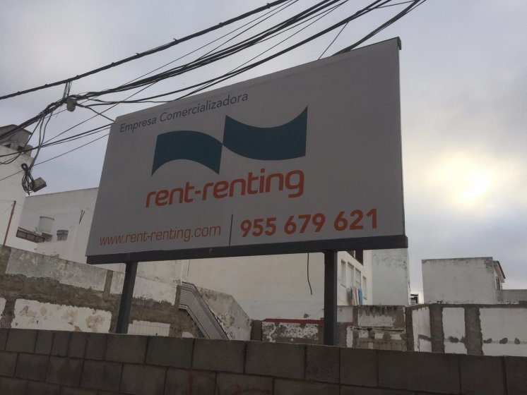 Valla promoción y venta para Rent Renting Dos Hermanas en Sevilla.