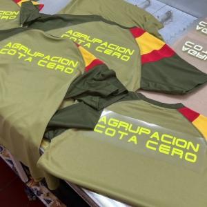 Camiseta técnica con grabación en transfer textil, para la Agrupación Motorista Cota Cero Sevilla.