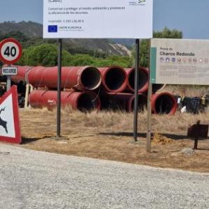 Cartel de obra para UTE OHL en los Barrios. Cádiz