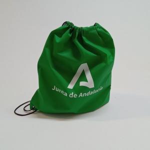 Merchandising o reclamo publicitario, Mochila serigrafiada para Protocolo de la Junta de Andalucía en Sevilla.