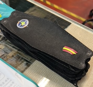 Mascarilla FFP2 personalizada en transfer para la Agrupación Motorista Cota Cero en Sevilla.