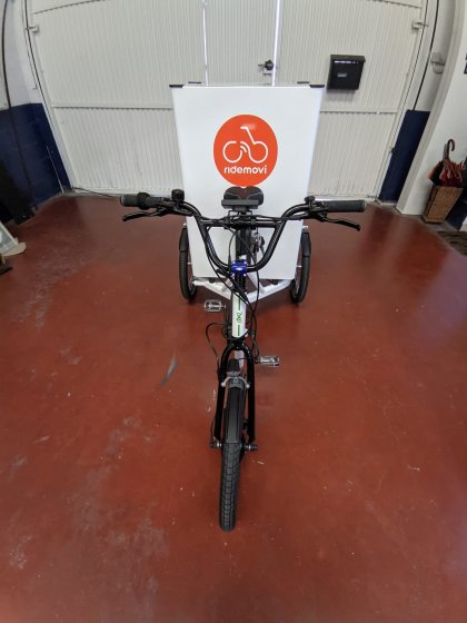 Personalización de ciclo carro Ridemovi. Rotulación integral con vinilos de fundición. Sevilla