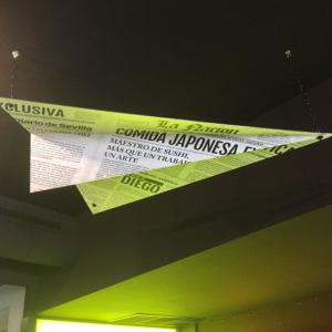 Rótulo en letras corpóreas con led para el restaurante Naciónsushi en Sevilla.