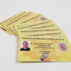 Tarjetas carnet personalizados para los Peritos Judiciales Cinológicos de Sevilla