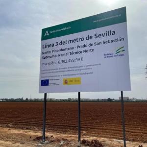 Valla cartel de obra o publicitario en Sevilla.