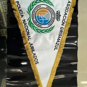 Banderín bordado para Asociación Grimazul ( Policías nacionales jubilados )