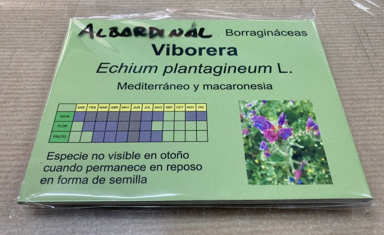 Cartel en aluminio impreso y lacado para jardines botánicos de la Junta de Andalucía.