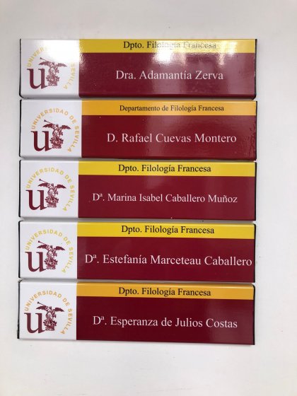 Rótulo homologado Universidad de Sevilla.